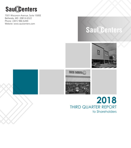 Thumbnail Saul Centers Quarterly Report 2018-q3