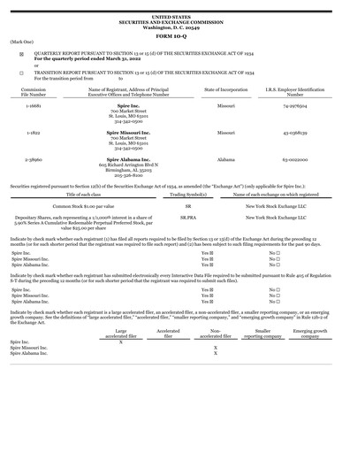 Vorschaubild Spire Inc. Quartalsbericht 2022-q2