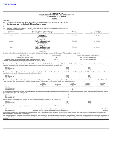 Vorschaubild Spire Inc. Quartalsbericht 2025-q1