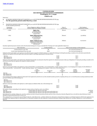 Vorschaubild Spire Inc. Quartalsbericht 2026-q2