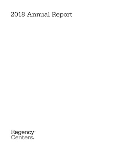 Thumbnail Regency Centers
 Annual Report 2018
