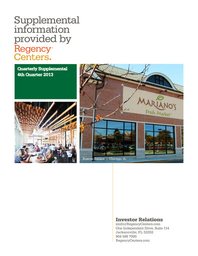 Thumbnail Regency Centers
 Quarterly Report 2013-q4