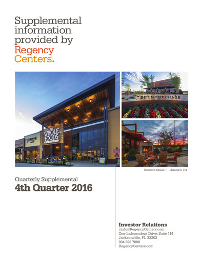 Thumbnail Regency Centers
 Quarterly Report 2016-q4