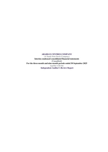 Miniature Cenomi Centers (Arabian Centres Company) Bilan financier 2025-9m