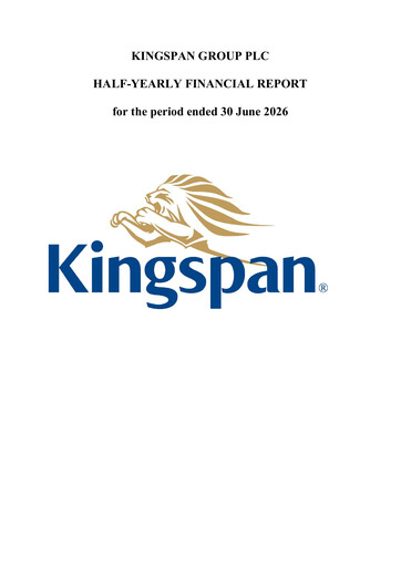 Thumbnail Kingspan Group Half-year Report 2026-h1