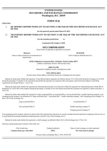 Thumbnail SPX Technologies Quarterly Report 2019-q1