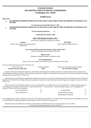 Thumbnail SPX Technologies Quarterly Report 2022-q3