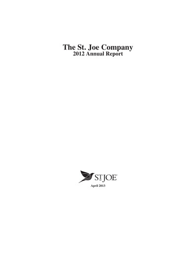 Thumbnail St. Joe Company
 Annual Report 2012