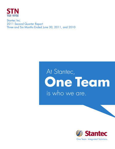 Thumbnail Stantec Quarterly Report 2011-q2