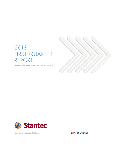 Thumbnail Stantec Quarterly Report 2013-q1