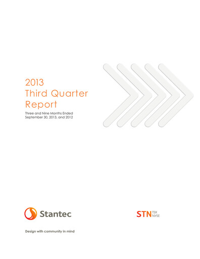 Thumbnail Stantec Quarterly Report 2013-q3