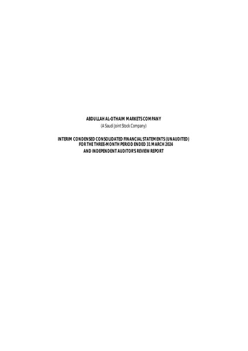 Thumbnail Abdullah Al-Othaim Markets Company Quarterly Report 2024-q1