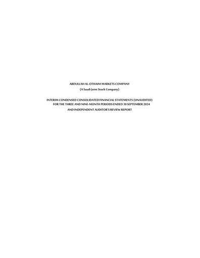 Thumbnail Abdullah Al-Othaim Markets Company Quarterly Report 2024-q3