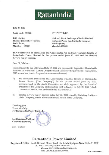 Vorschaubild RattanIndia Power Quartalsbericht 2022-q1