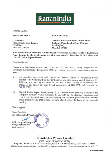 Vorschaubild RattanIndia Power Quartalsbericht 2022-q3