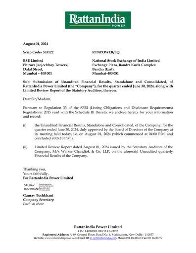 Vorschaubild RattanIndia Power Quartalsbericht 2024-q1