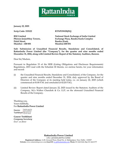 Vorschaubild RattanIndia Power Quartalsbericht 2024-q3