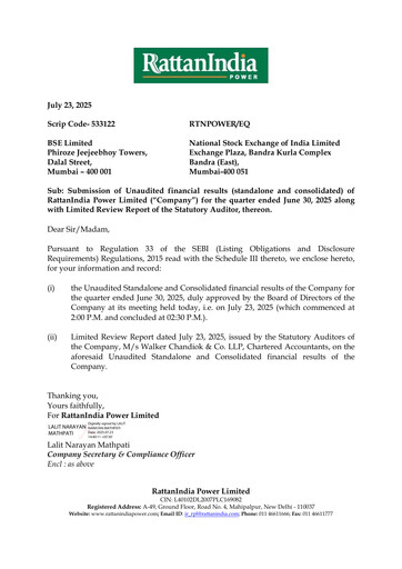 Vorschaubild RattanIndia Power Quartalsbericht 2025-q1