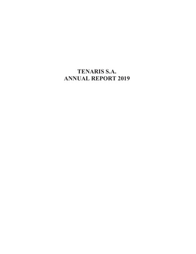 Thumbnail Tenaris Annual Report 2019