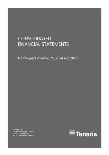 Thumbnail Tenaris Financial Statement 2025