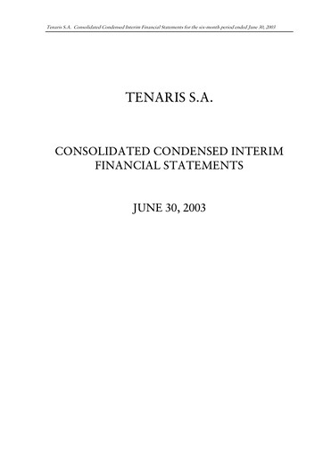 Thumbnail Tenaris Half-year Report 2003-h1