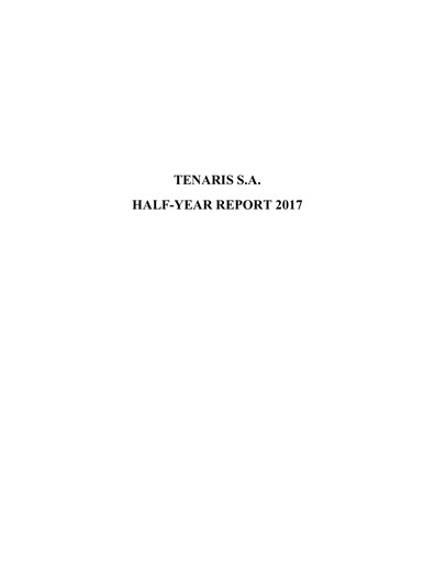 Thumbnail Tenaris Half-year Report 2017-h1