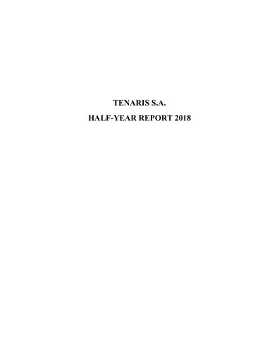 Thumbnail Tenaris Half-year Report 2018-h1