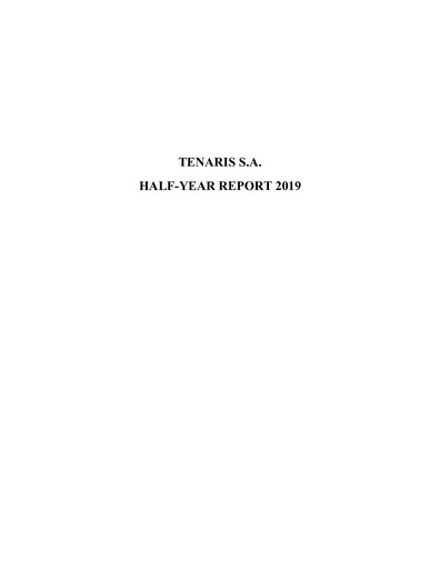 Thumbnail Tenaris Half-year Report 2019-h1