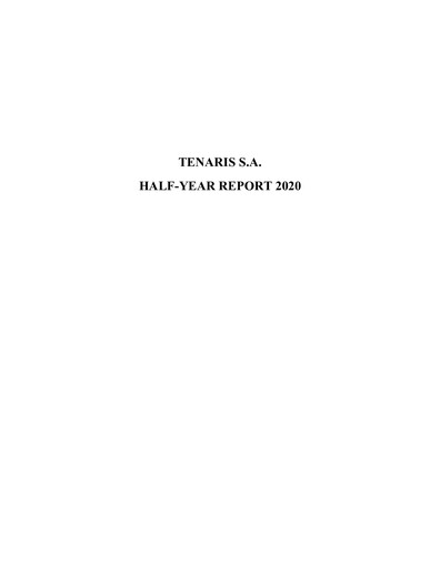 Thumbnail Tenaris Half-year Report 2020-h1