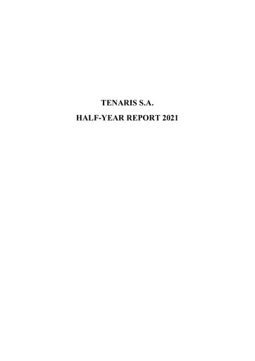 Miniature Tenaris Rapport semestriel 2021-h1