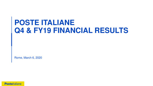 Miniature Poste Italiane
 Rapport financier 2019