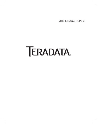 Miniature Teradata Rapport annuel 2010