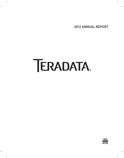 Miniature Teradata Rapport annuel 2012