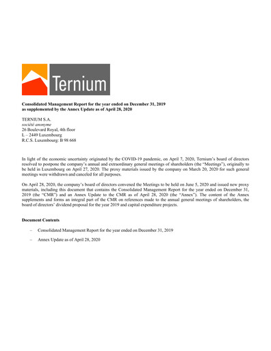 Thumbnail Ternium
 Annual Report 2019