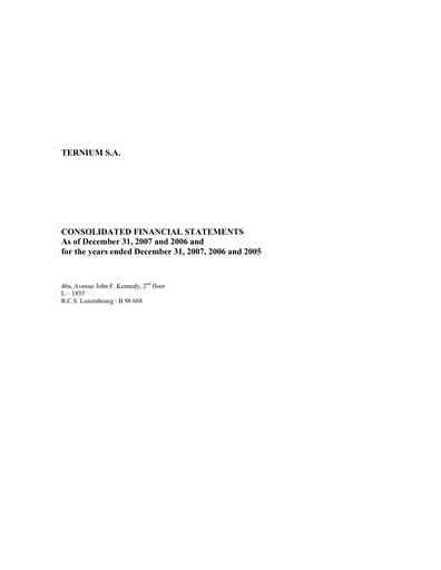 Thumbnail Ternium
 Financial Statement 2007