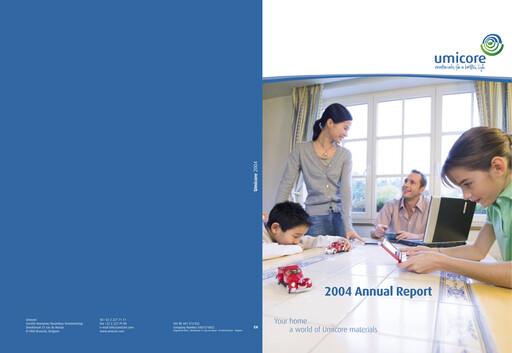 Miniature Umicore Rapport annuel 2004