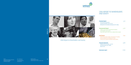 Miniature Umicore Rapport annuel 2006
