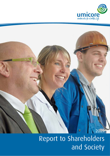 Miniature Umicore Rapport annuel 2009