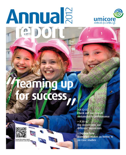 Miniature Umicore Rapport annuel 2012