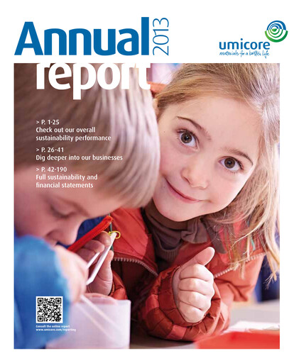 Miniature Umicore Rapport annuel 2013