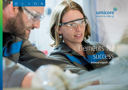 Miniature Umicore Rapport annuel 2016