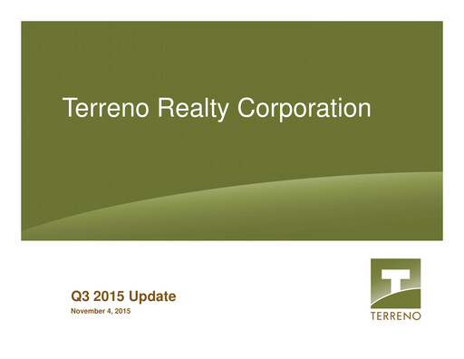 Thumbnail Terreno Realty
 Quarterly Report 2015-q3