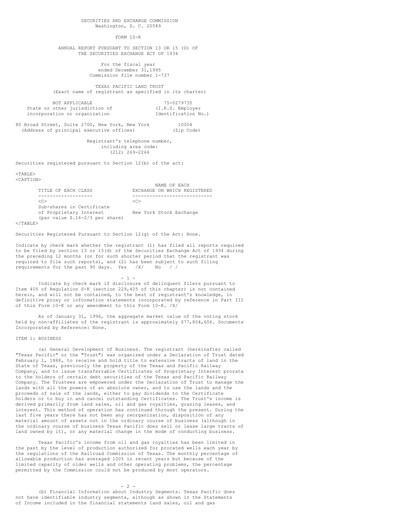 Thumbnail Texas Pacific Land Corporation
 Annual Report 1995