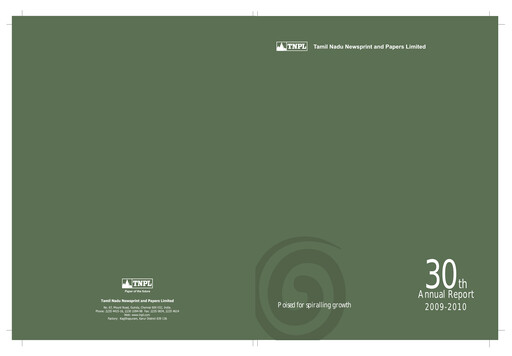 Thumbnail Tamil Nadu Newsprint and Papers Limited
 Annual Report 2009-2010