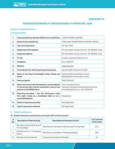 Thumbnail Tamil Nadu Newsprint and Papers Limited
 ESG Report 2025-2026