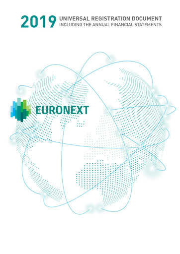 Thumbnail Euronext Universal Registration Document 2019