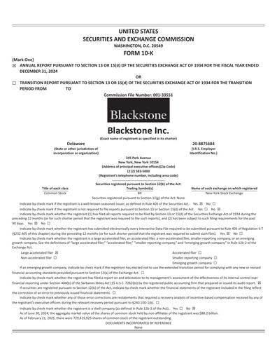 Thumbnail Blackstone Group Annual Report 2024
