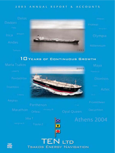 Thumbnail Tsakos Energy Navigation Annual Report 2003