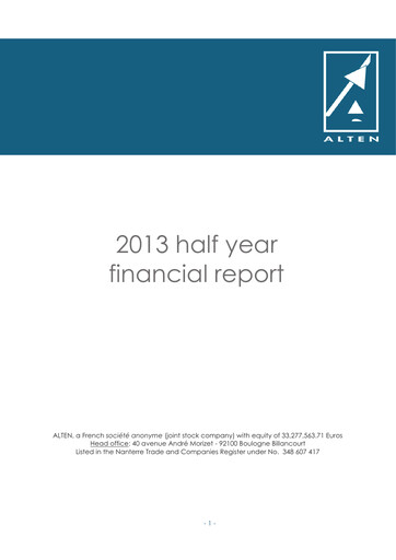 Thumbnail ALTEN Half-year Report 2013-h1