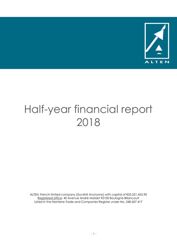 Thumbnail ALTEN Half-year Report 2018-h1